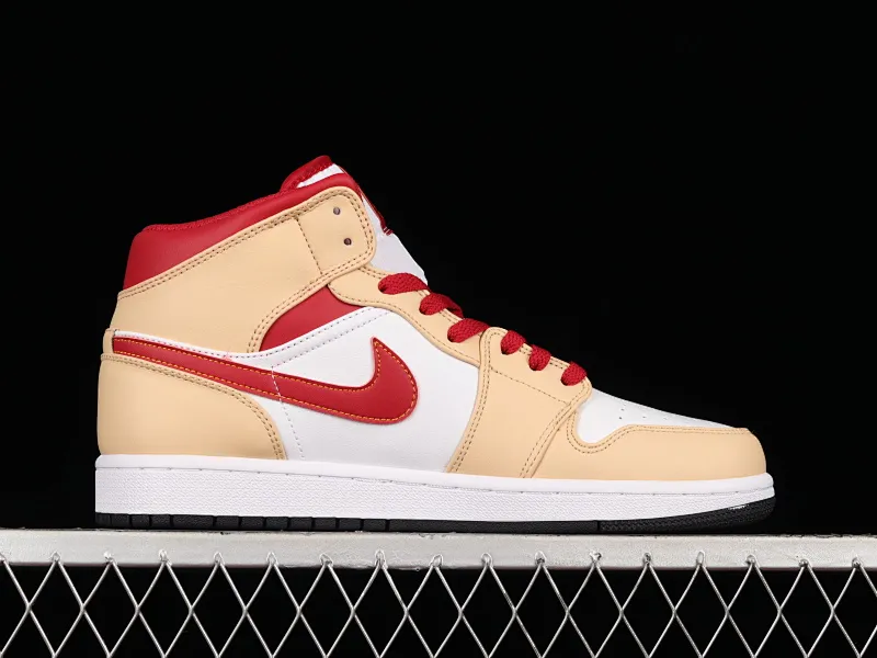 All Categories Air Jordan Jordan Series Basketball Shoes Air Jordan 1 Mid Air Jordan 1 Mid "Beige Red" AJ1 Joe 1 Curry Yellow Zhongbang Basketball Shoes 554724-201